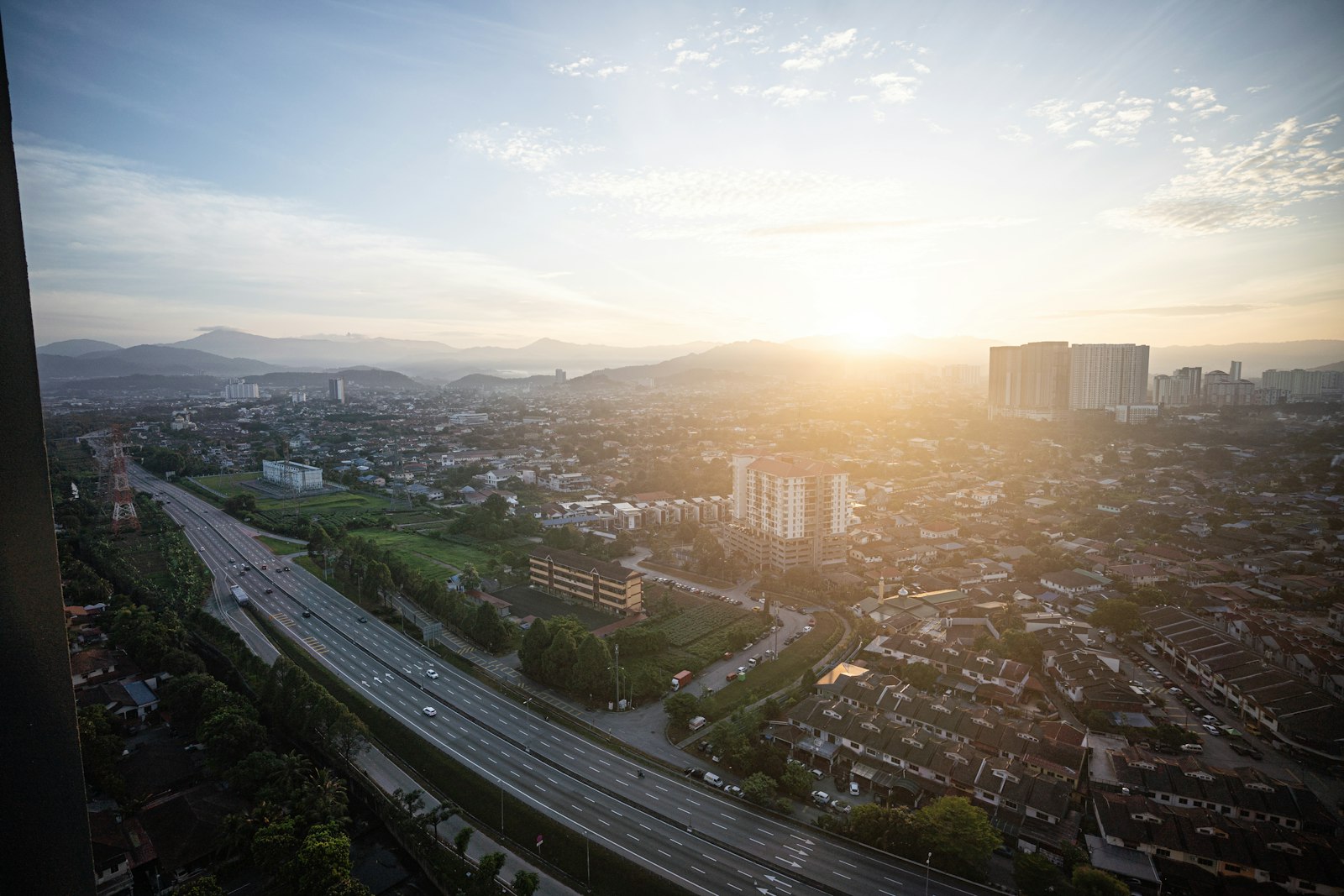 Malaysian highway at sunrise